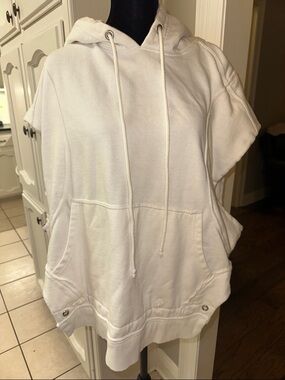 FP Movement by Free People off white Short Sleeve oversized Hoodie